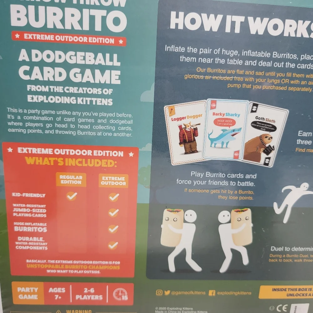 Throw Throw Burrito (A Dodgeball Card Game): Extreme Outdoor Edition